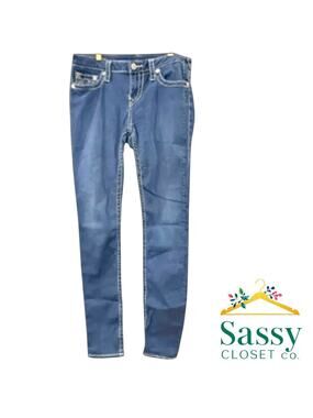 ✨ TRUE RELIGION Stella Big T Stitch Skinny Jeans 32 Y2K Low Rise ✨